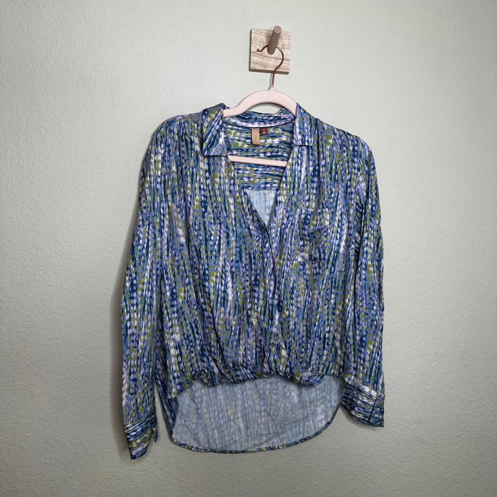 Anthropologie Pilcro 100% Viscose Tisha Surplice Blouse XS NWT Artsy Summer